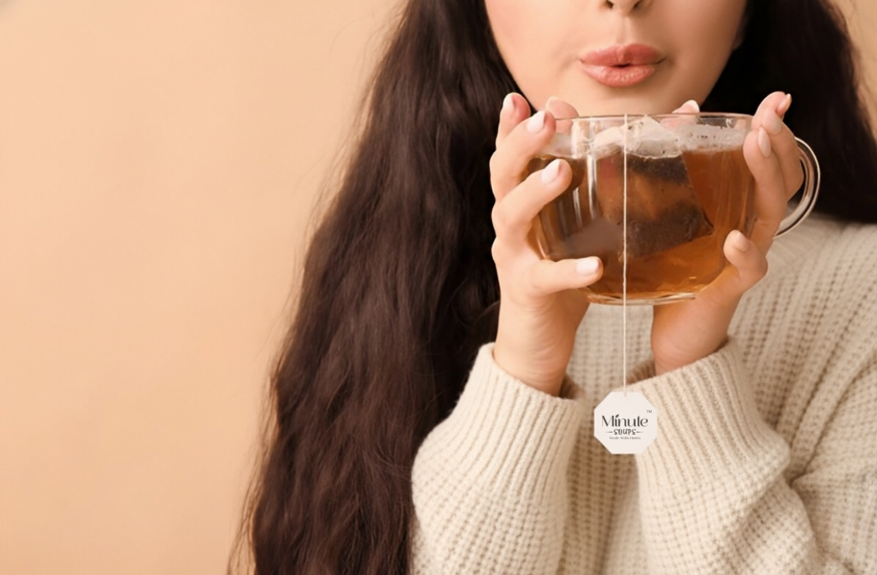 A warm cup of Minute Soups herbal blend